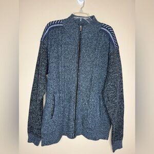 Kudoro Knit Cardigan Zipper Front Fleece Lining Size 2XL